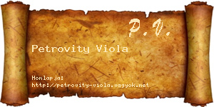 Petrovity Viola névjegykártya